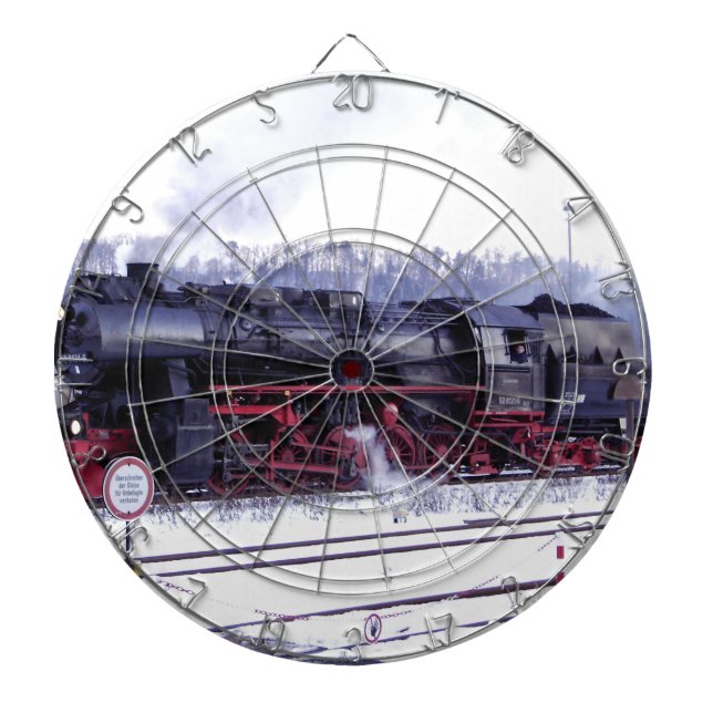 steam train railway locomotive station engine dartboard (Front)