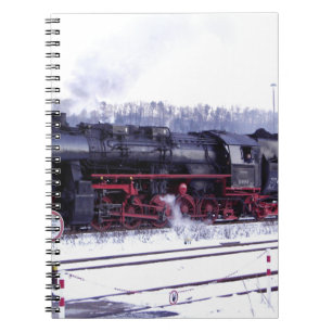 steam train railway locomotive station engine spiral notebook
