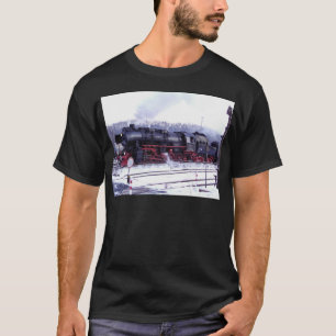 steam train railway locomotive station engine T-Shirt