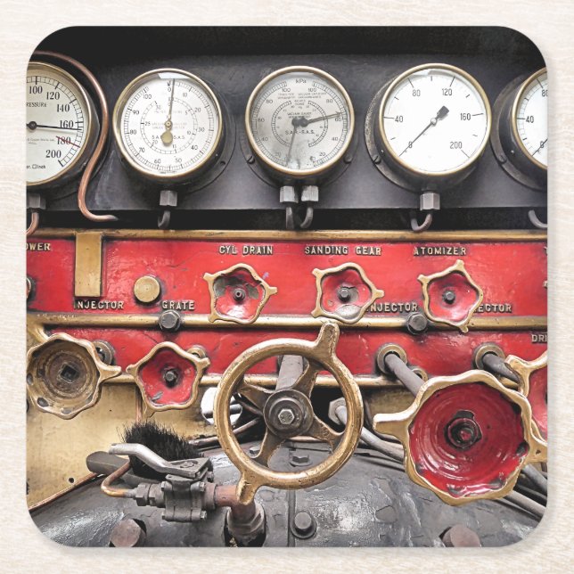 STEAM TRAIN SQUARE PAPER COASTER (Front)