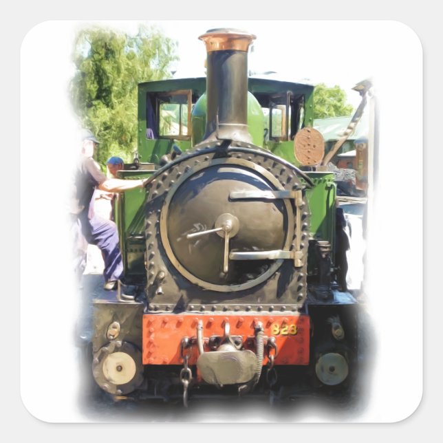 STEAM TRAIN SQUARE STICKER (Front)