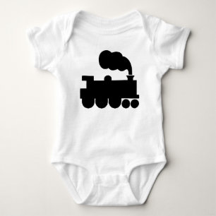 Steam Train Symbol - Black Baby Bodysuit