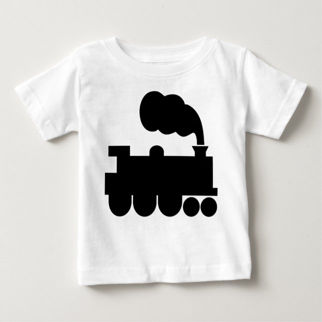 Steam Train Symbol - Black Baby T-Shirt (Front)