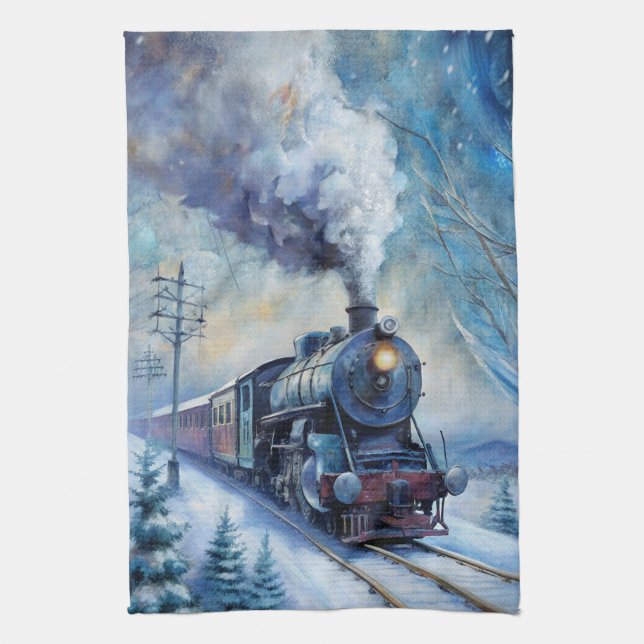 Steam Train Tea Towel (Vertical)