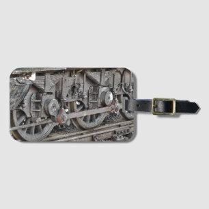 STEAM TRAIN WHEELS LUGGAGE TAG