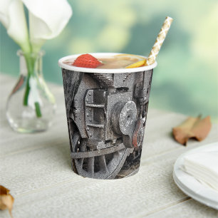 STEAM TRAIN WHEELS PAPER CUPS