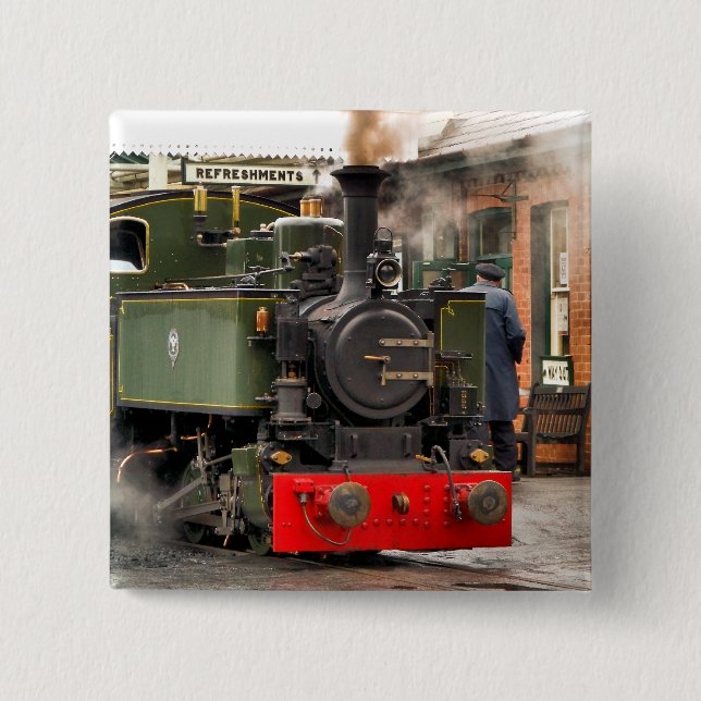 STEAM TRAINS 15 CM SQUARE BADGE (Front)