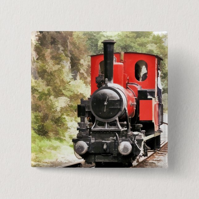 STEAM TRAINS 15 CM SQUARE BADGE (Front)