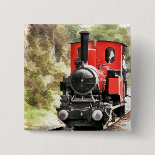 STEAM TRAINS 15 CM SQUARE BADGE