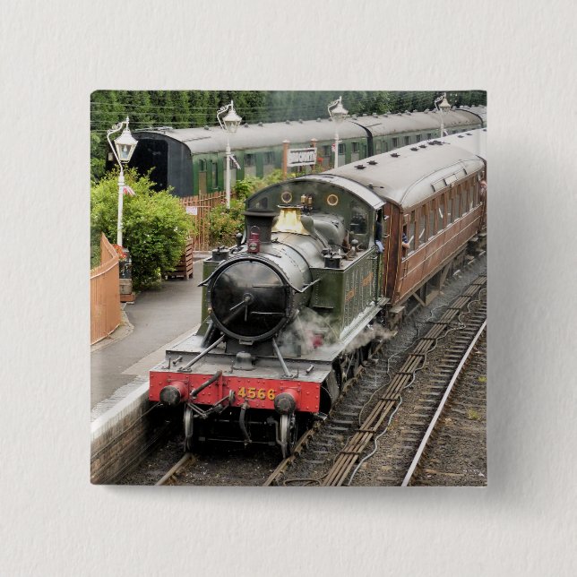 STEAM TRAINS 15 CM SQUARE BADGE (Front)