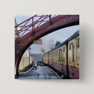STEAM TRAINS 15 CM SQUARE BADGE