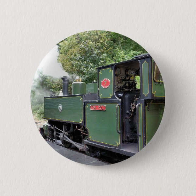 STEAM TRAINS 6 CM ROUND BADGE (Front)