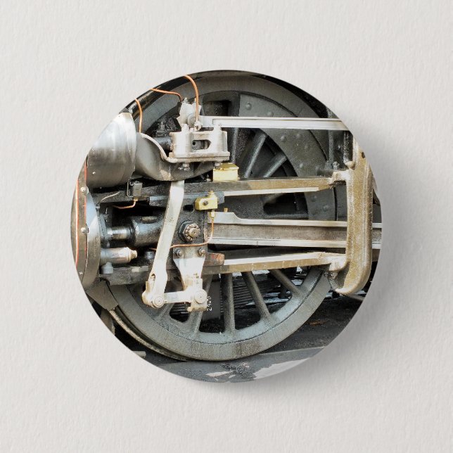 STEAM TRAINS 6 CM ROUND BADGE (Front)