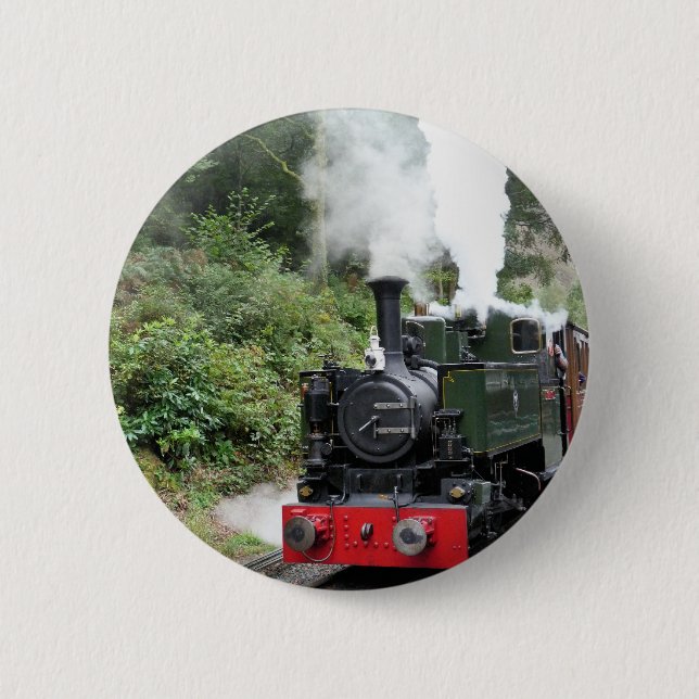 STEAM TRAINS 6 CM ROUND BADGE (Front)
