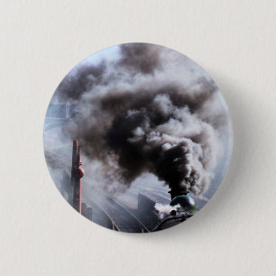 STEAM TRAINS 6 CM ROUND BADGE