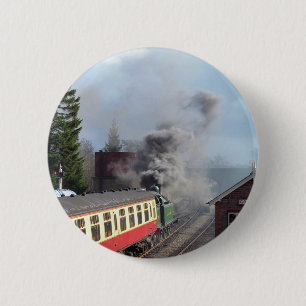 STEAM TRAINS 6 CM ROUND BADGE