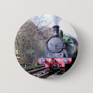 STEAM TRAINS 6 CM ROUND BADGE