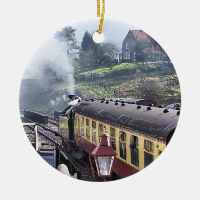 STEAM TRAINS CERAMIC TREE DECORATION (Front)