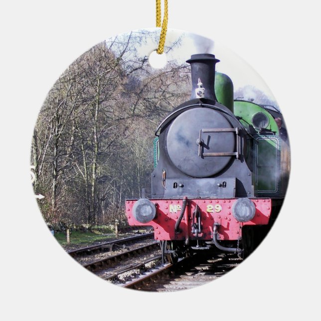 STEAM TRAINS CERAMIC TREE DECORATION (Front)