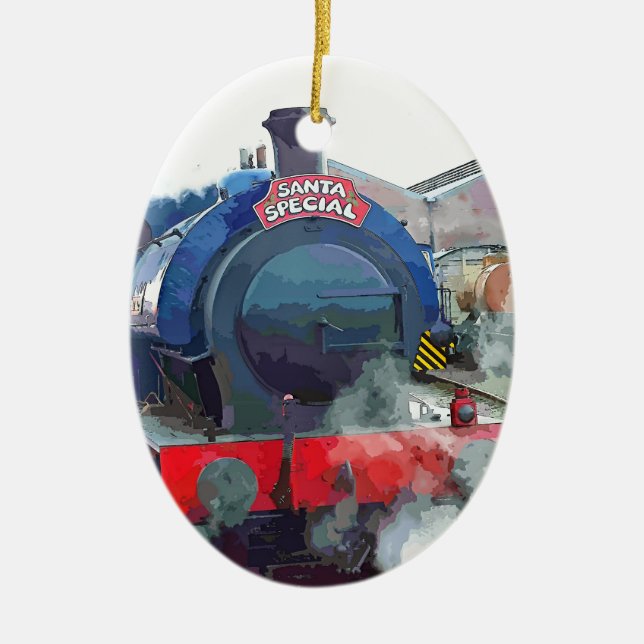 STEAM TRAINS CERAMIC TREE DECORATION (Front)