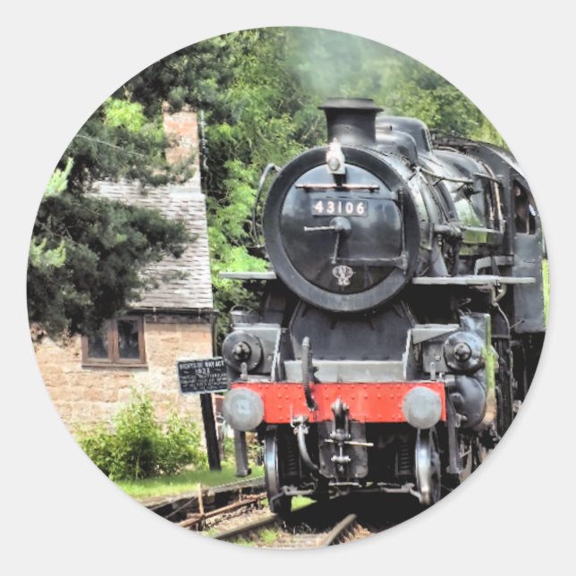 STEAM TRAINS CLASSIC ROUND STICKER (Front)