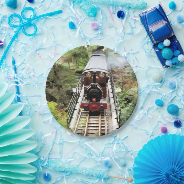 STEAM TRAINS PAPER PLATE (Party)