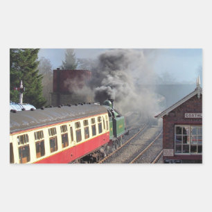 STEAM TRAINS RECTANGULAR STICKER