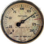 STEAM TRAINS SNOWFLAKE PEWTER CHRISTMAS ORNAMENT<br><div class="desc">An old pressure gauge from a steam train.</div>