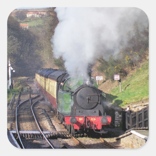 STEAM TRAINS SQUARE STICKER (Front)