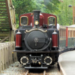 STEAM TRAINS TILE<br><div class="desc">Wales, the land of the little steam trains. A beautifully preserved red train and green carriages full of passengers.</div>