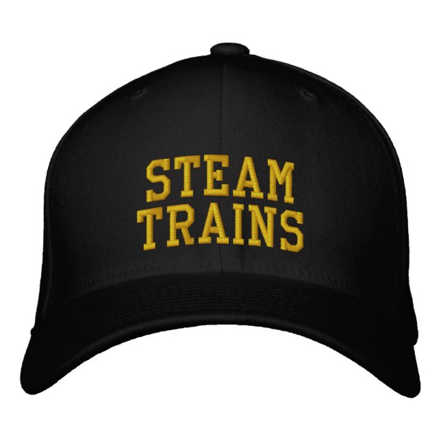 STEAM TRAINS UK EMBROIDERED HAT (Front)