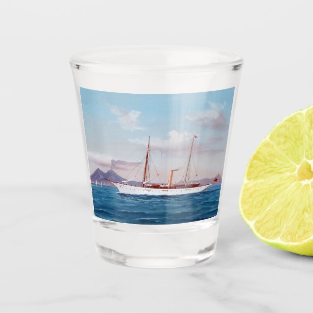 Steam Yacht SY Vanduara 1906 Shot Glass (Front)