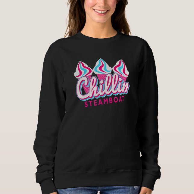 Steamboat Chillin Ice Cream Pop Art Steamboat Colo Sweatshirt (Front)