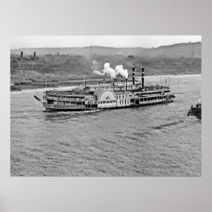 Steamboat 'Cincinnati' 1906 BW Poster