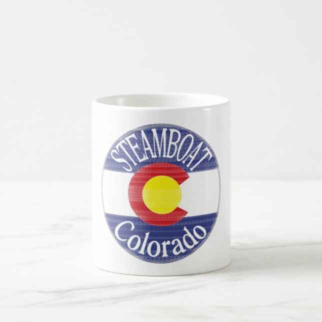 Steamboat Colorado circle flag Coffee Mug (Center)
