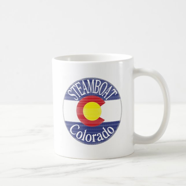 Steamboat Colorado circle flag Coffee Mug (Right)