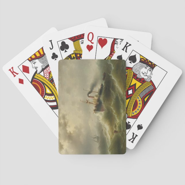 Steamboat in a Storm on the North Sea Playing Cards (Back)