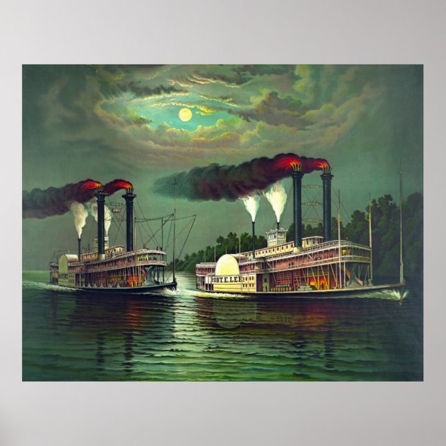 Steamboat Race 1883 Poster (Front)