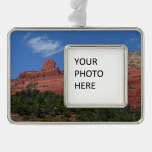Steamboat Rock in Sedona Arizona Photography Silver Plated Framed Ornament