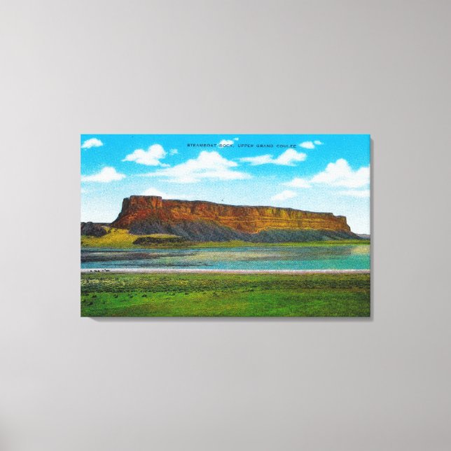 Steamboat Rock, Upper Grand Coulee Dam Canvas Print (Front)