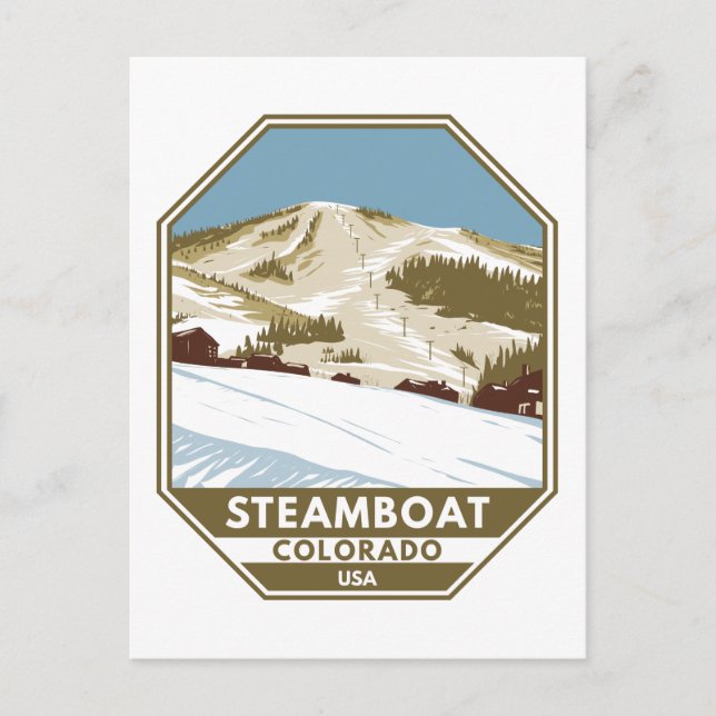 Steamboat Ski Area Winter Colorado Postcard (Front)