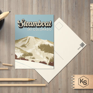 Steamboat Ski Area Winter Colorado Vintage Postcard