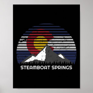 Steamboat Springs Co X Colorado Flag Poster