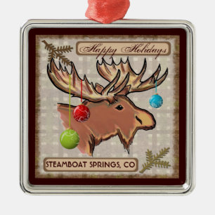 Steamboat Springs Colorado artistic moose ornament
