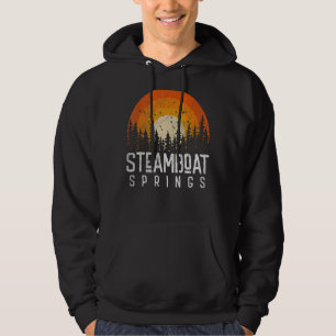 Steamboat Springs Colorado CO   Retro Style Vintag Hoodie