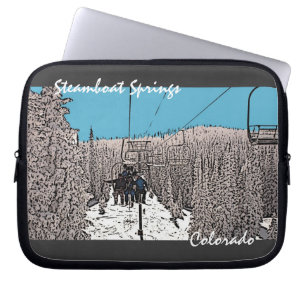 Steamboat Springs Colorado day on lift laptop case