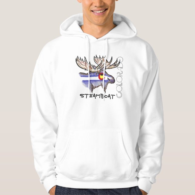 Steamboat Springs Colorado elk hoodie (Front)