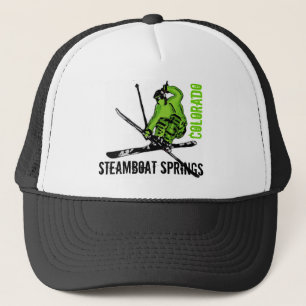Steamboat Springs Colorado green ski theme hat