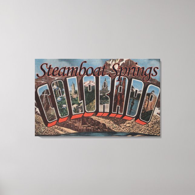 Steamboat Springs, Colorado - Large Letter Scene Canvas Print (Front)