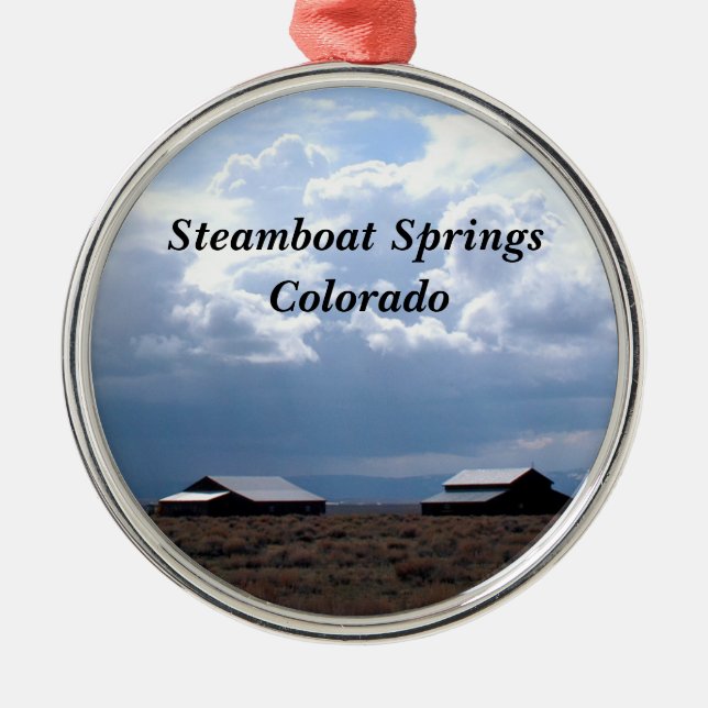 Steamboat Springs, Colorado Metal Tree Decoration (Front)